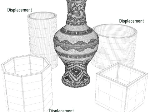 Big Pots and Vases 3D Model