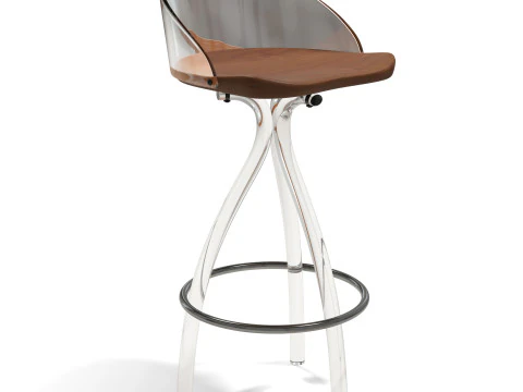 Taburete de bar acr&iacute;lico Lucite Modelo 3D