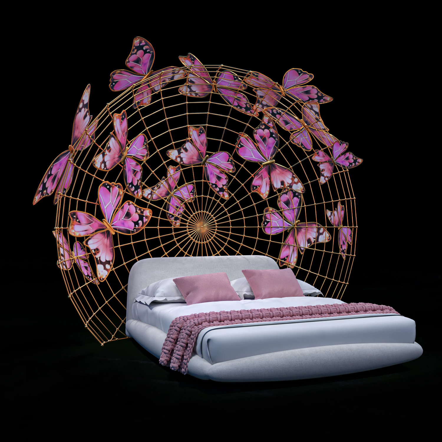 Butterfly bed 3D Model .c4d .max .obj .3ds .fbx .stl .blend 
