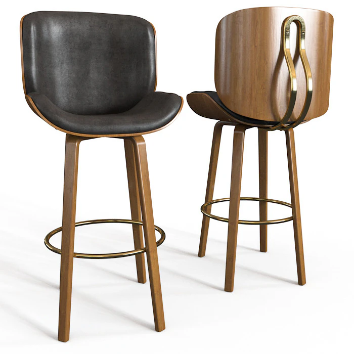 Bar Stool 3D Model .c4d .max .obj .3ds .fbx .stl .blend 