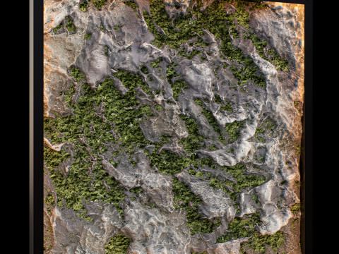 Stone Wall Panel with Moss 3D 模型