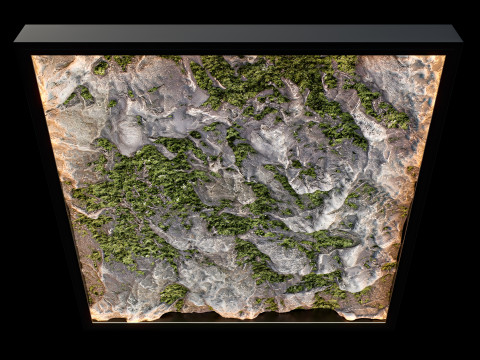 Stone Wall Panel with Moss 3D 模型