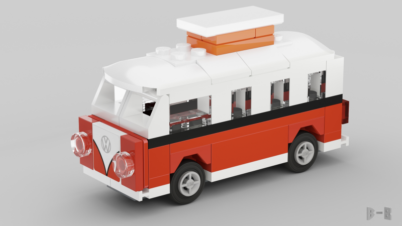 LEGO CREATOR VW T1 Campervan 40079 3D Model .c4d .max .obj .3ds .fbx .stl .blend 