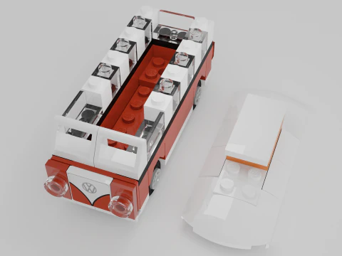 LEGO CREATOR Le camping-car VW T1 40079 Modèle 3D