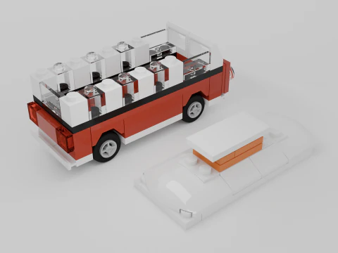 LEGO CREATOR Le camping-car VW T1 40079 Modèle 3D