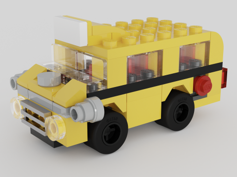 Model Mini Bulanan LEGO Membangun Bus Sekolah MMB 40216 Model 3D