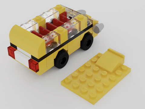 LEGO Monthly Mini Model Build Autob&uacute;s escolar MMB 40216 Modelo 3D