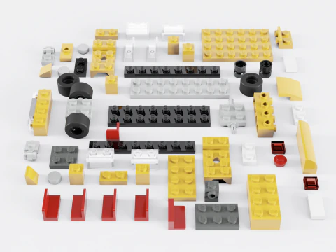 LEGO Monthly Mini Model Build Autob&uacute;s escolar MMB 40216 Modelo 3D