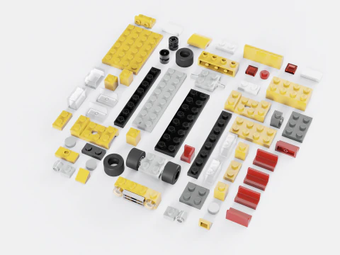 LEGO Monthly Mini Model Build Autob&uacute;s escolar MMB 40216 Modelo 3D