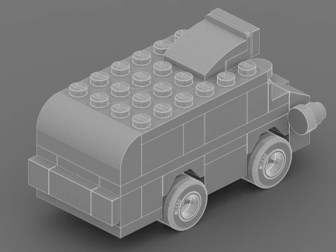 LEGO Monthly Mini Model Build Autob&uacute;s escolar MMB 40216 Modelo 3D