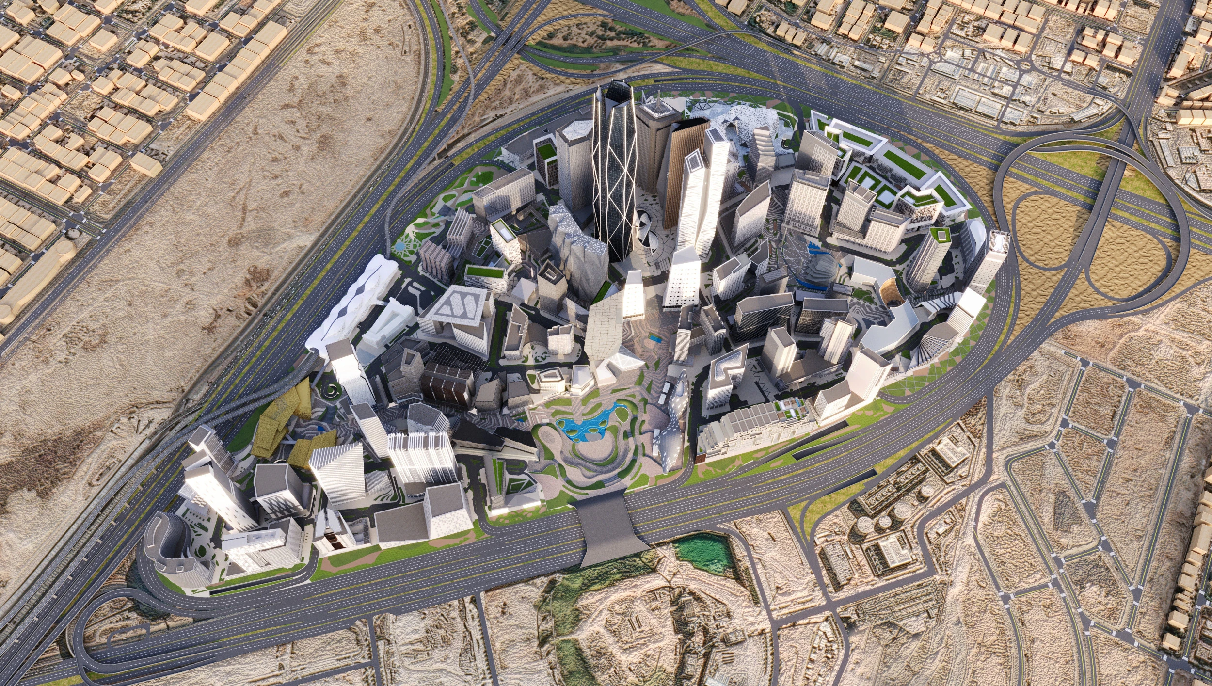 Riyadh King Abdullah Financial District 3D Model .c4d .max .obj .3ds .fbx .stl .blend