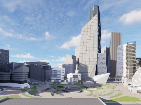 利雅得阿卜杜拉国王金融区 3D 模型