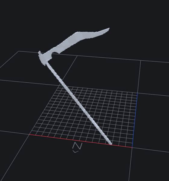Scary scythe 3D Модель .c4d .max .obj .3ds .fbx .stl .blend 