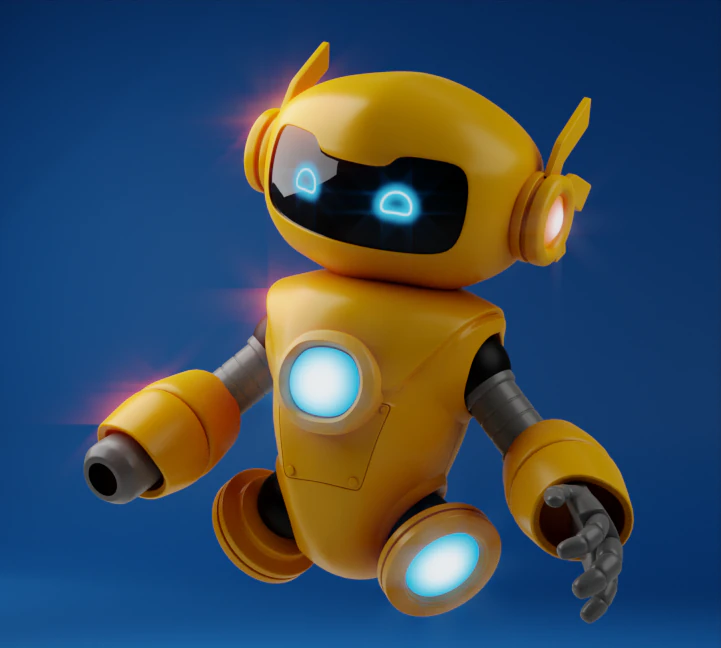 Robot Cartoon 3D Model .c4d .max .obj .3ds .fbx .stl .blend 