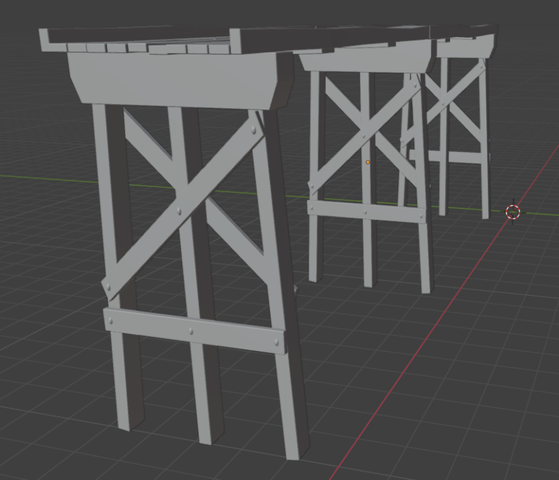Old bridge in 11 scale 3D 프린트 모델 .c4d .max .obj .3ds .fbx .stl .blend 