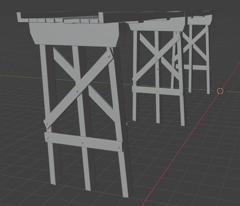 Old bridge in 11 scale 3D Print Model .c4d .max .obj .3ds .fbx .stl .blend 