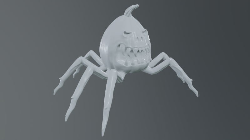 Spider-pumpkin Modelo de Impressão 3D .c4d .max .obj .3ds .fbx .stl .blend