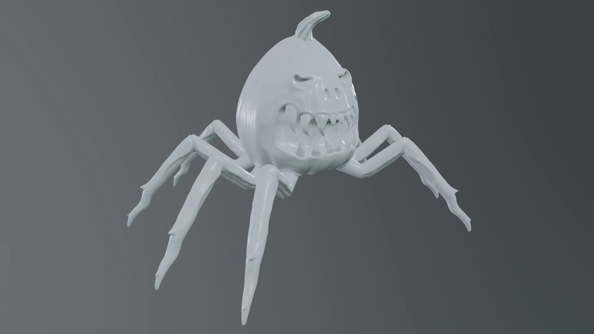 Spider-pumpkin 3D Print Model .c4d .max .obj .3ds .fbx .stl .blend