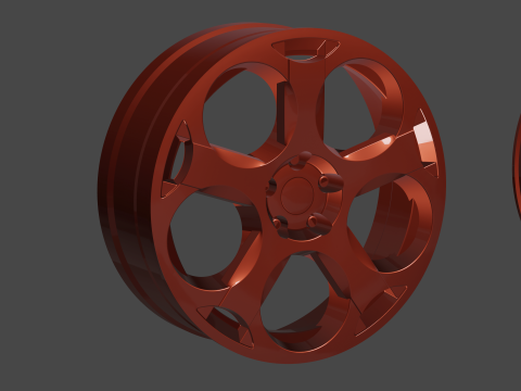 Set of rims 4 rims 3D मॉडल