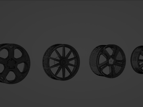 Set of rims 4 rims 3D मॉडल