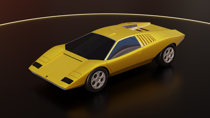Countach LP 500 - classic sport car 3D 模型 .c4d .max .obj .3ds .fbx .stl .blend 