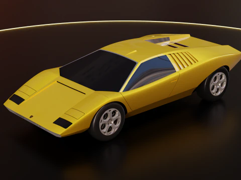 Countach LP 500 - classic sport car 3D Model