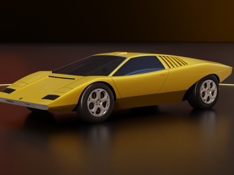 Countach LP 500 - classic sport car 3D 模型