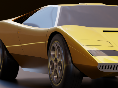 Countach LP 500 - classic sport car 3D 模型