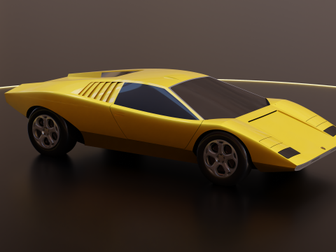 Countach LP 500 - classic sport car 3D 模型