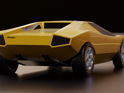 Countach LP 500 - classic sport car 3D 模型