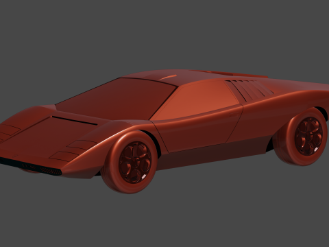 Countach LP 500 - classic sport car 3D 模型