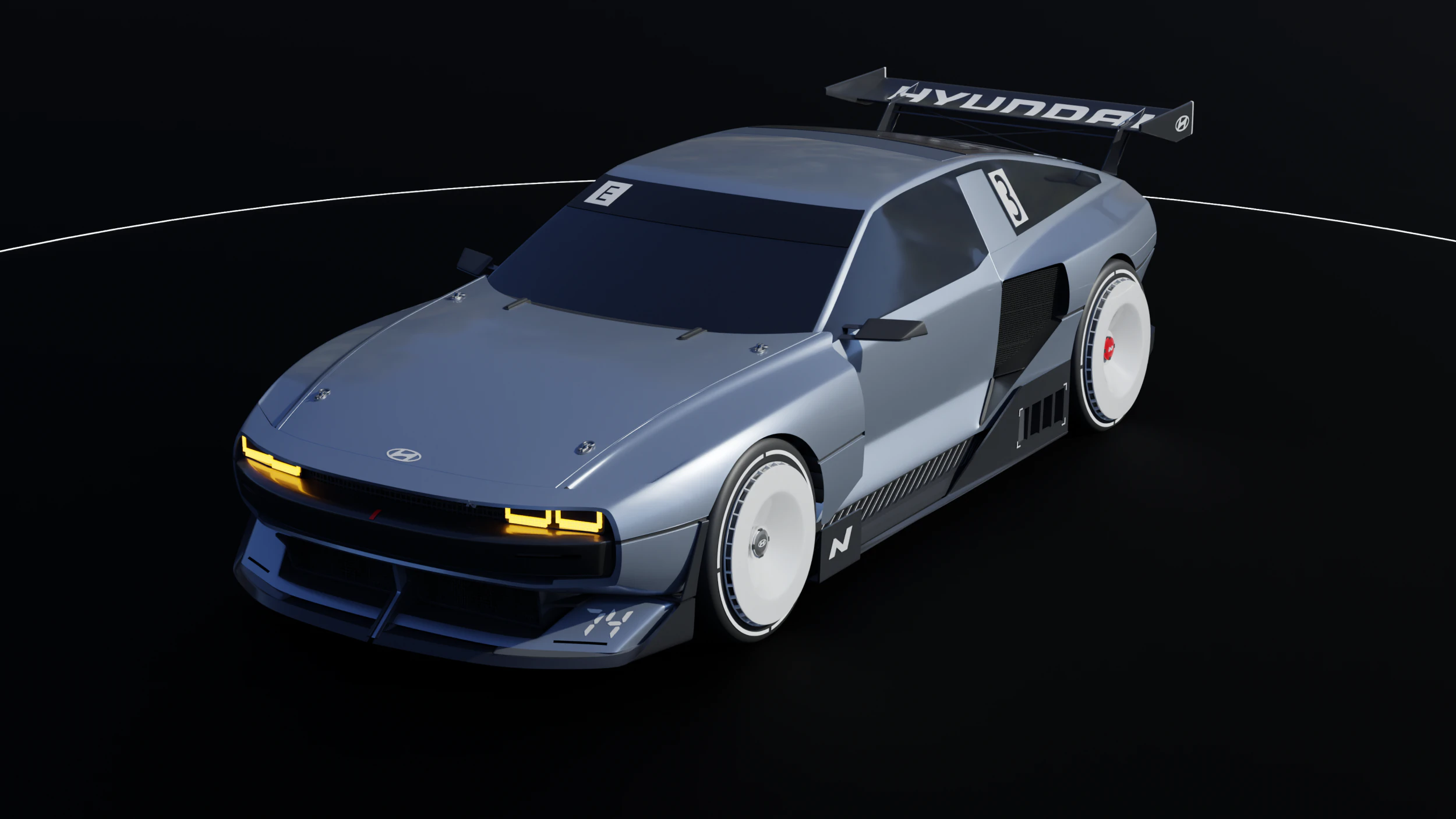 Hyundai N-Vision 74 3D Model .c4d .max .obj .3ds .fbx .stl .blend 