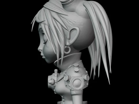 SteamPunk Girl Cartoon-style 3D Model