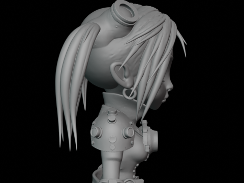 SteamPunk Girl Cartoon-style 3D Model