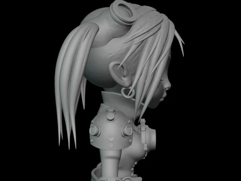 SteamPunk Girl Cartoon-style 3D Model