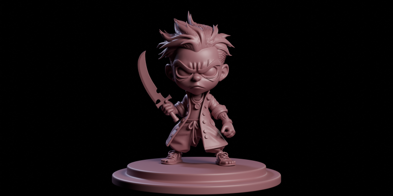 Stylized Punk Boy 3D Model .c4d .max .obj .3ds .fbx .stl .blend