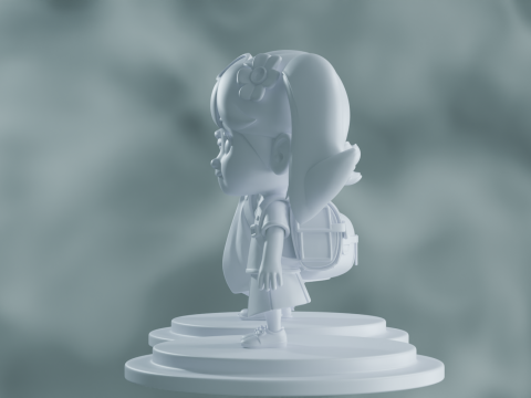 Schol Girl Cartoon 3D Модель