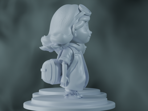 Schol Girl Cartoon 3D Модель