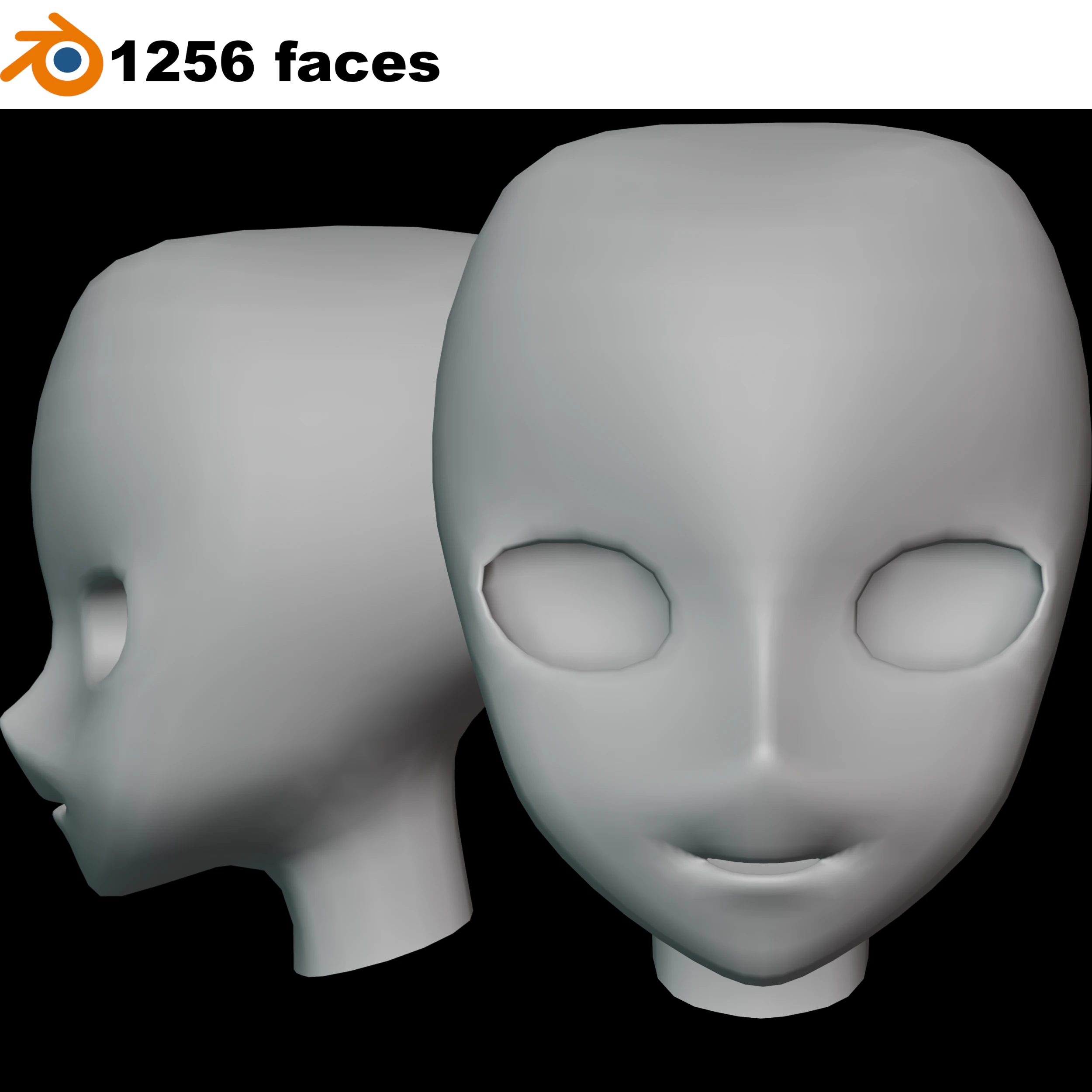 3d head mesh animecartoon 3D Model .c4d .max .obj .3ds .fbx .stl .blend 