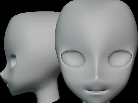 3d head mesh animecartoon 3D Model