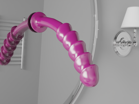 Adult Toy human penis triple headed 3D Model