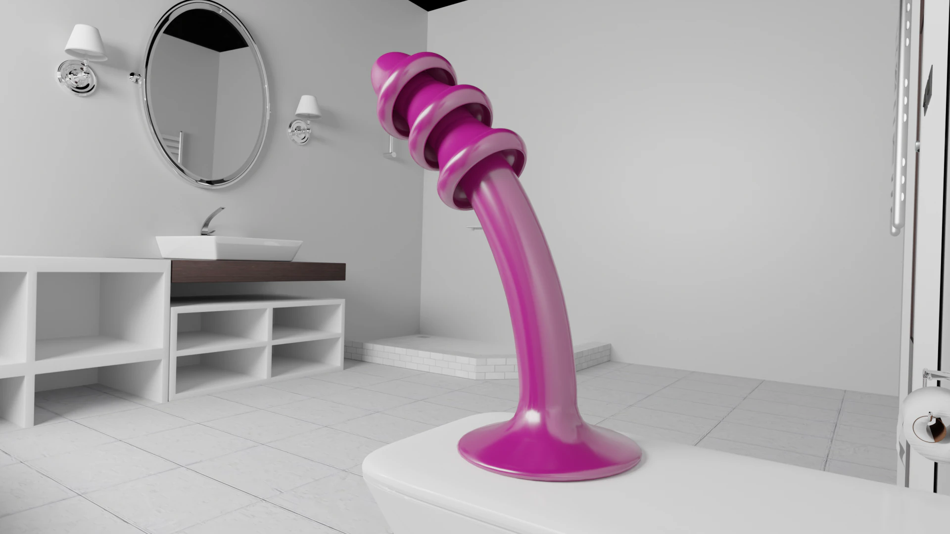 Adult Toy triple mushroom head penis 3D Model .c4d .max .obj .3ds .fbx .stl .blend 