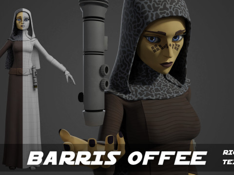 Star Wars Barriss Offee 3D Blender Model Rigged 3D Model