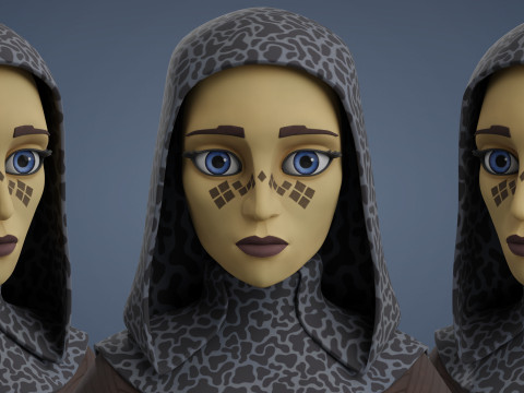 Star Wars Barriss Offee 3D Blender Model Rigged 3D मॉडल