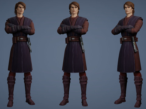 Star Wars Anakin Skywalker 3D Blender Model Rigged 3D Model