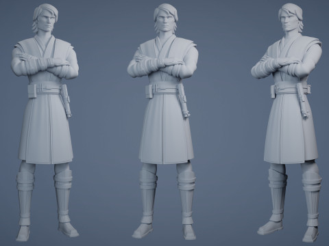 Star Wars Anakin Skywalker 3D Blender Model Rigged 3D Model