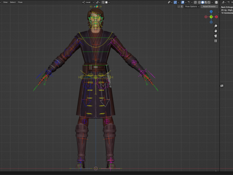 Star Wars Anakin Skywalker 3D Blender Model Rigged 3D Model