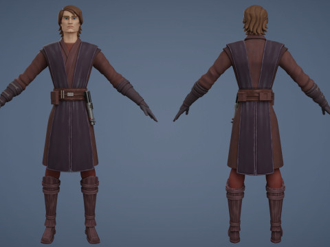Star Wars Anakin Skywalker 3D Blender Model Rigged 3D Model