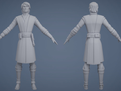 Star Wars Anakin Skywalker 3D Blender Model Rigged 3D Model