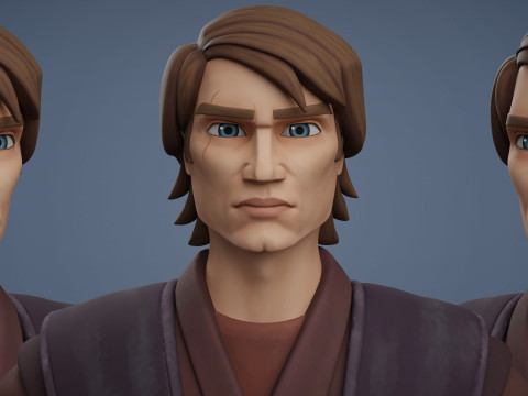 Star Wars Anakin Skywalker 3D Blender Model Rigged 3D Model